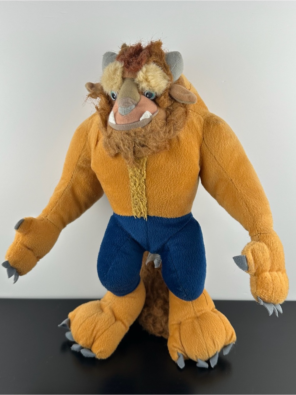 Disney Beast from Beauty and the Beast 15” Large Orange Brown Blue Plush Doll